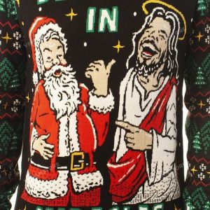 Believe In Miracles Jesus And Santa Ugly Christmas Sweater 2 result Photoroom result