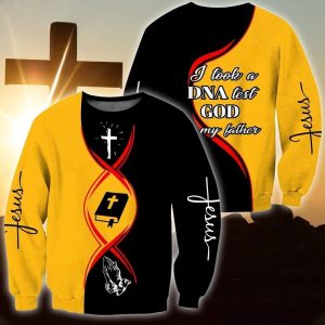 Christian Jesus Dna Test Yeallow And Black Color Jesus Sweatshirt