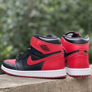 New Arrival Shoes AJ 1 High Og Retro Black Varsity Red