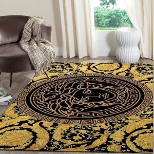 Arylide Yellow Versace Living Room Carpet And Rug 002