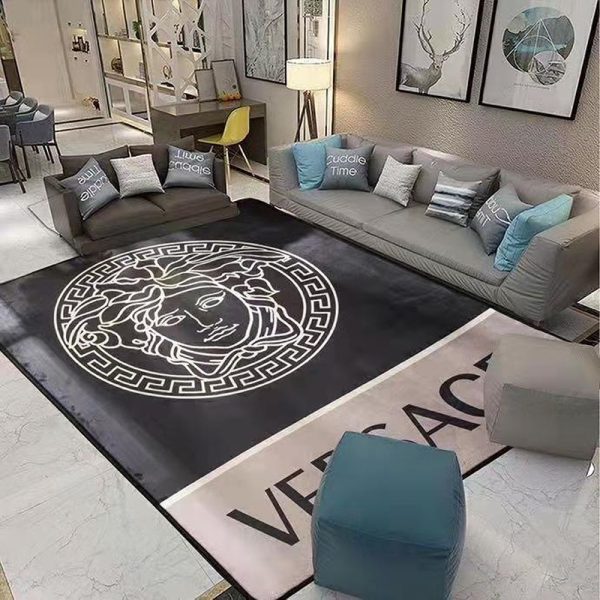 Black Shadows Versace Living Room Carpet And Rug 007