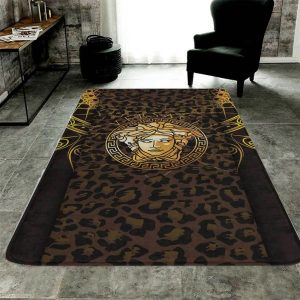 Brown Medusa Versace Living Room Carpet And Rug 013