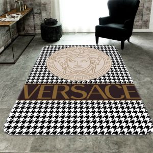 Brown Versace Living Room Carpet And Rug 015