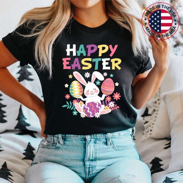 Bunny Pastel Spring Hunt Eggs Rabbit Happy Easter Day Outfit T-Shirt