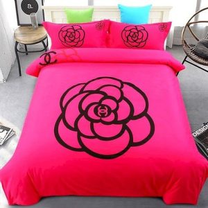 CN Luxury Pink Flower Bedding Sets Luxury Brand Bedding 050