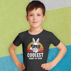 Coolest Bunny In Town Sunglasses Toddler Boys Easter T-Shirt