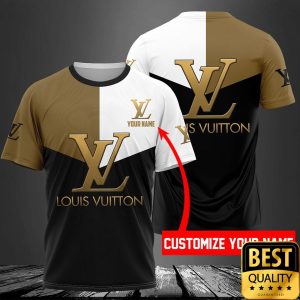 Customized Luxury Louis Vuitton White Black Brown 3D Shirt and Pants 5