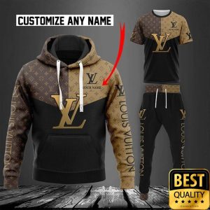 Customized Luxury Louis Vuitton with Logo Center Tshirt and 3D Shirt and Pants 1
