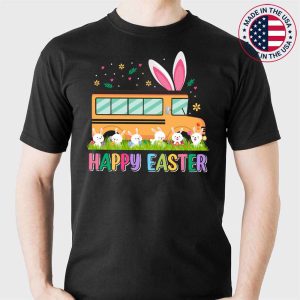 Cute Bunnies Happy Easter School Bus Driver Easter T-Shirt