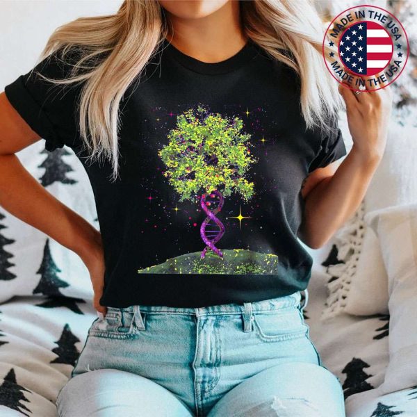 DNA Tree Biologist Biology Student Science Earth Day T-Shirt