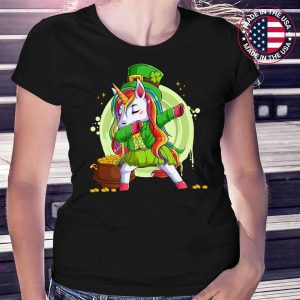 Dabbing Unicorn Leprechaun St Patricks Day For Women Girls T-Shirt