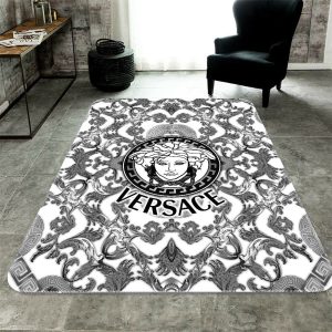 Dark Logo Versace Living Room Carpet And Rug 022