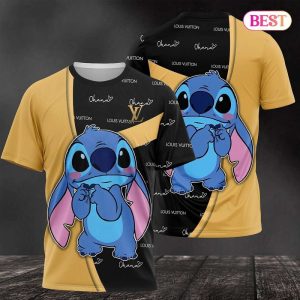Disney Stitch Cartoon Louis Vuitton 3D T-Shirt 005