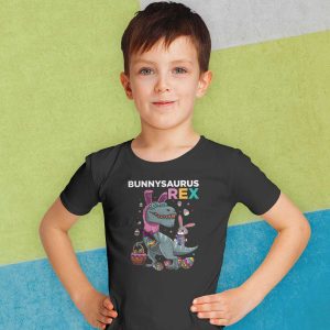 Easter Bunnysaurus T Rex Dino Dabbing Rabbit Boys Girls Kids T-Shirt