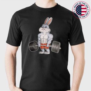 Easter Day Rabbit Weightlifting Funny Deadlift Fitness T-Shirt