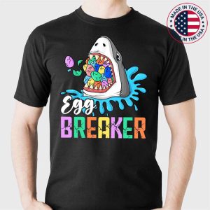 Egg Breaker Shark Easter Funny Boys Girls Kids T-Shirt