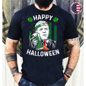 Funny Biden Leprechaun Happy Halloween For St Patrick’s Day T-Shirt