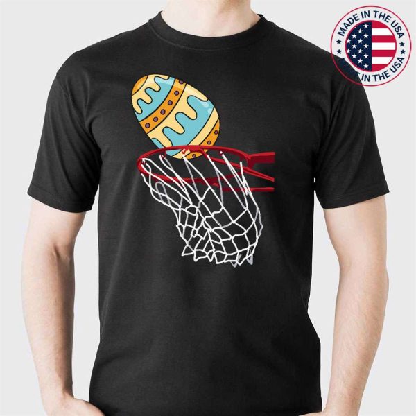 Funny Easter Basketball Egg Hunting Kids Teens T-Shirt