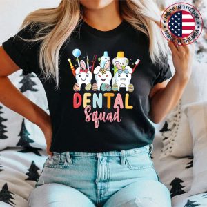 Funny Teeth Dental Squad Dentist Happy Easter Day T-Shirt