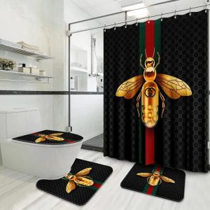 Gold Bee Gucci Shower Curtain 015