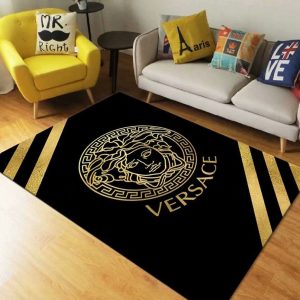 Gold logo Versace Living Room Carpet And Rug 023