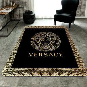 Golden Logo Versace Living Room Carpet And Rug 024