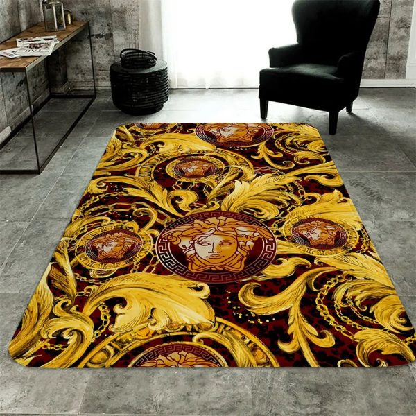Golden Medusa Versace Living Room Carpet And Rug 026