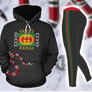 Gucci Black Snake Hoodie Leggings Luxury Brand Clothing 267