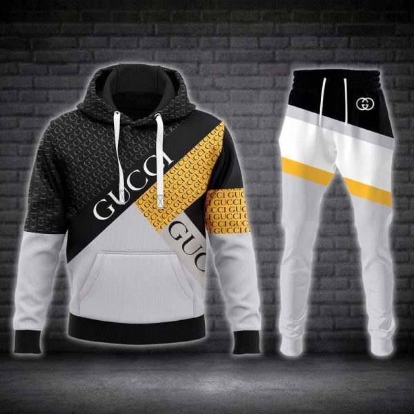 Gucci Black White Gold Hoodie Pants Limited Edition 188