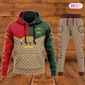 Gucci Brown Green Red Hoodie And Pants POD Design 071