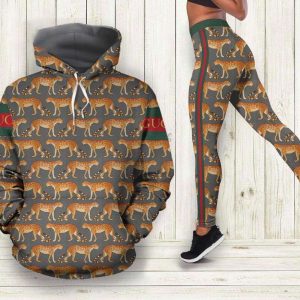 Gucci Leopard Hoodie Leggings Luxury Brand Clothing 237