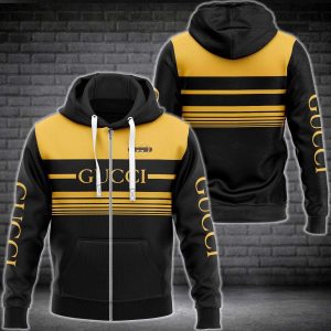 Gucci Luxury Brand Gold Black Hoodie Limited Edition 143
