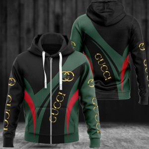 Gucci Luxury Brand Green Mix Black Hoodie Limited Edition 222