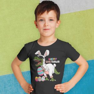 Happy Eastrawr T Rex Easter Bunny Dinosaur Eggs Boys Kids T-Shirt