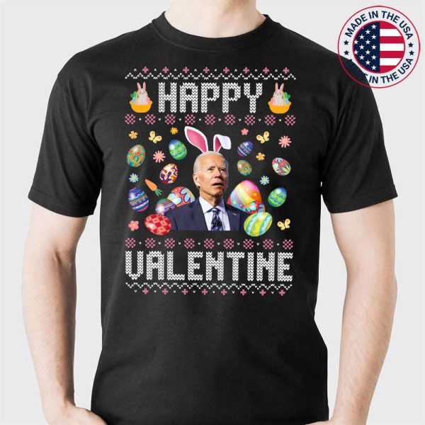 Happy Valentine Funny Bunny Joe Biden Easter Day Boys Girls T-Shirt