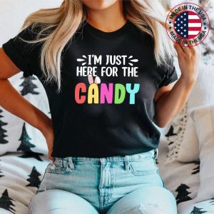Just here for Candy Easter Egg Bunny Gift Mens & Womens T-Shirt