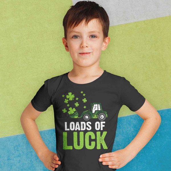 Kids Loads Of Luck Loader Paddys St Patrick Day Boys Toddler T-Shirt