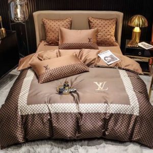 LV Brown Bedding Sets Luxury Brand 047