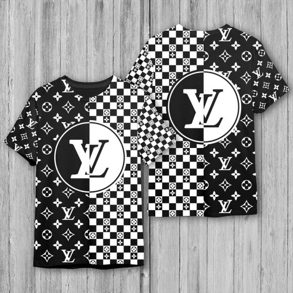 LV Luxury Logo 3D T-Shirt Limited Edition 025