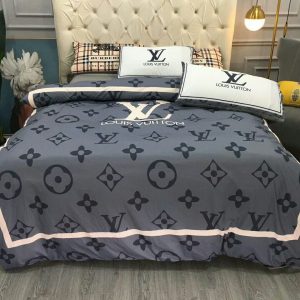 LV Type Bedding Sets Duvet Cover LV Bedroom Sets Luxury Brand Bedding 096