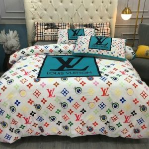 LV Type Bedding Sets Duvet Cover LV Bedroom Sets Luxury Brand Bedding 097
