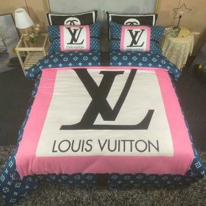 LV Type Bedding Sets Duvet Cover LV Bedroom Sets Luxury Brand Bedding 105