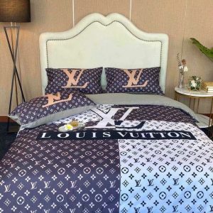 LV Type Bedding Sets Duvet Cover LV Bedroom Sets Luxury Brand Bedding 106