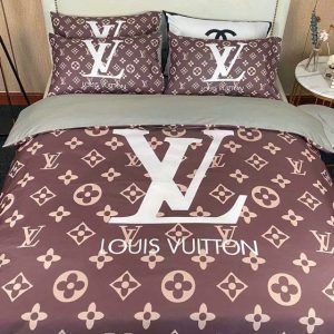 LV Type Bedding Sets Duvet Cover LV Bedroom Sets Luxury Brand Bedding 110