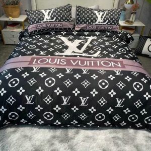 LV Type Bedding Sets Duvet Cover LV Bedroom Sets Luxury Brand Bedding 112