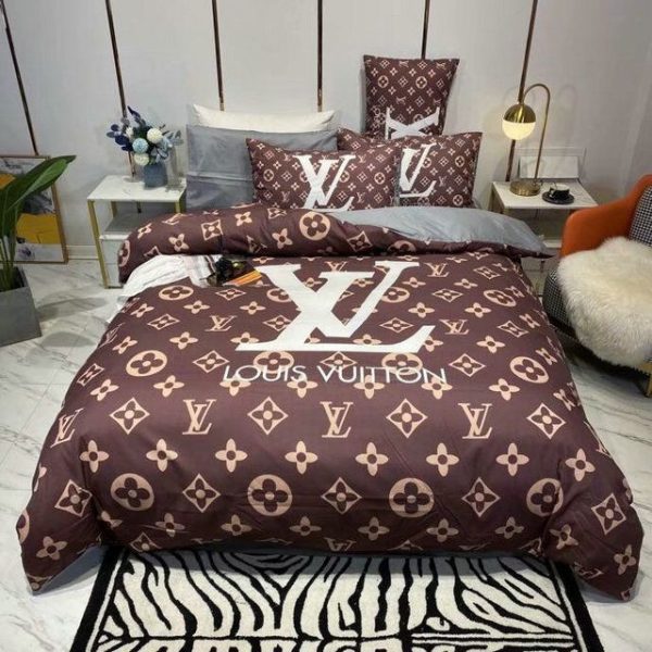 LV Type Bedding Sets Duvet Cover LV Bedroom Sets Luxury Brand Bedding 119