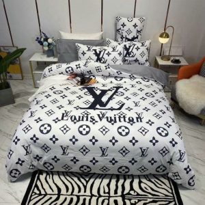LV Type Bedding Sets Duvet Cover LV Bedroom Sets Luxury Brand Bedding 121