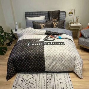 LV Type Bedding Sets Duvet Cover LV Bedroom Sets Luxury Brand Bedding 123