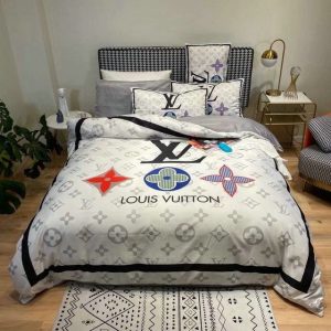 LV Type Bedding Sets Duvet Cover LV Bedroom Sets Luxury Brand Bedding 129