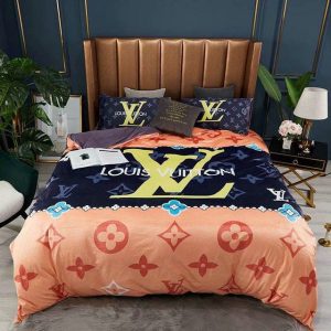 LV Type Bedding Sets Duvet Cover LV Bedroom Sets Luxury Brand Bedding 130